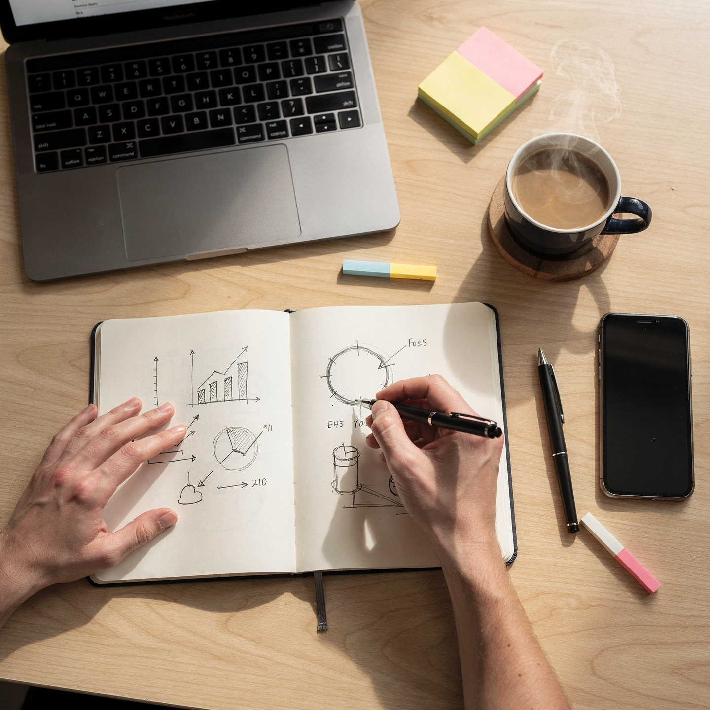 flux pro 2.0 young entrepreneur working at a creative desk starting a new business sketching 0
